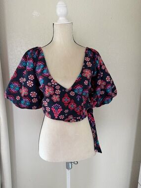 Venus Floral Wrap Crop Top Size XS